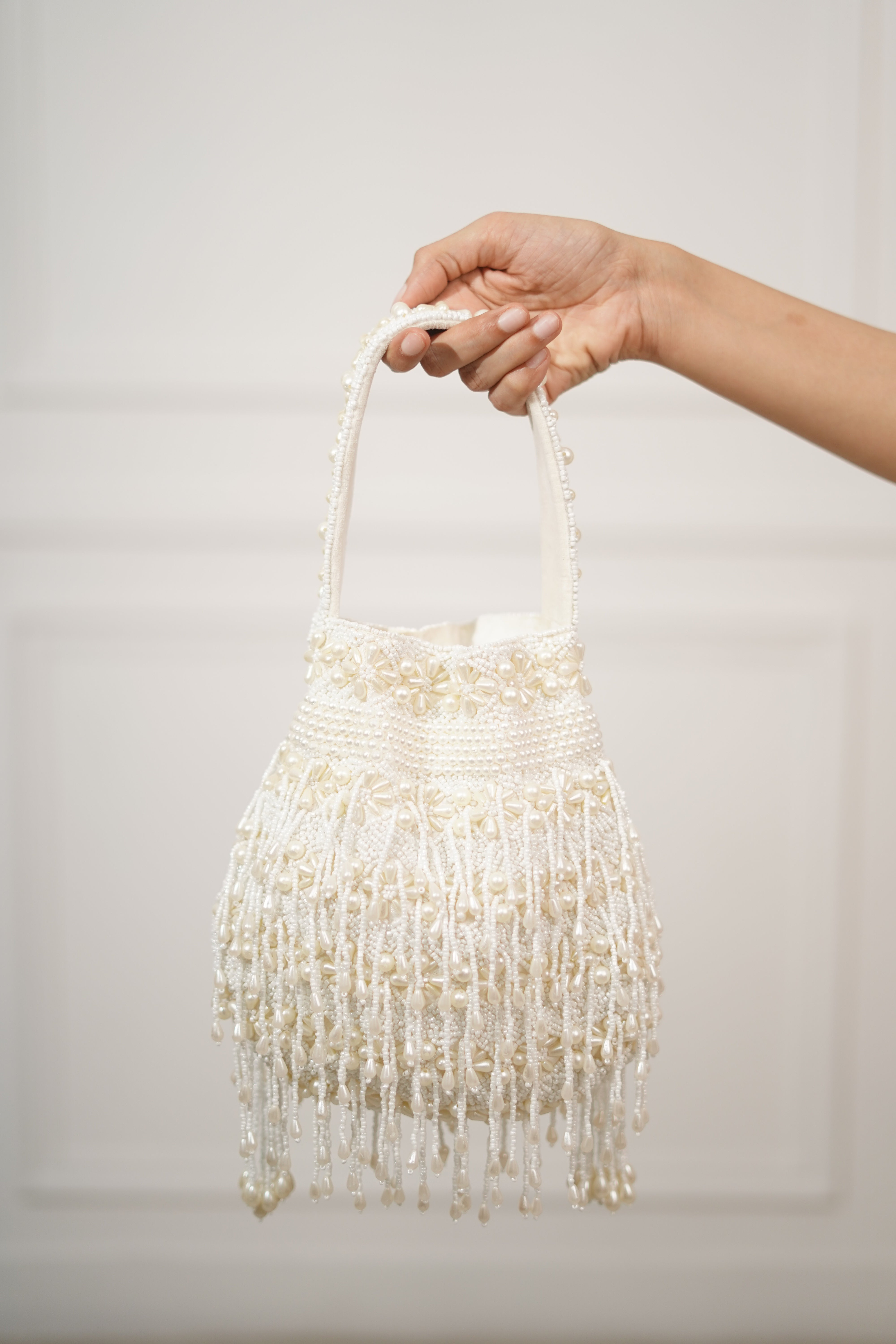 Chandni Pearl Fringe Potli