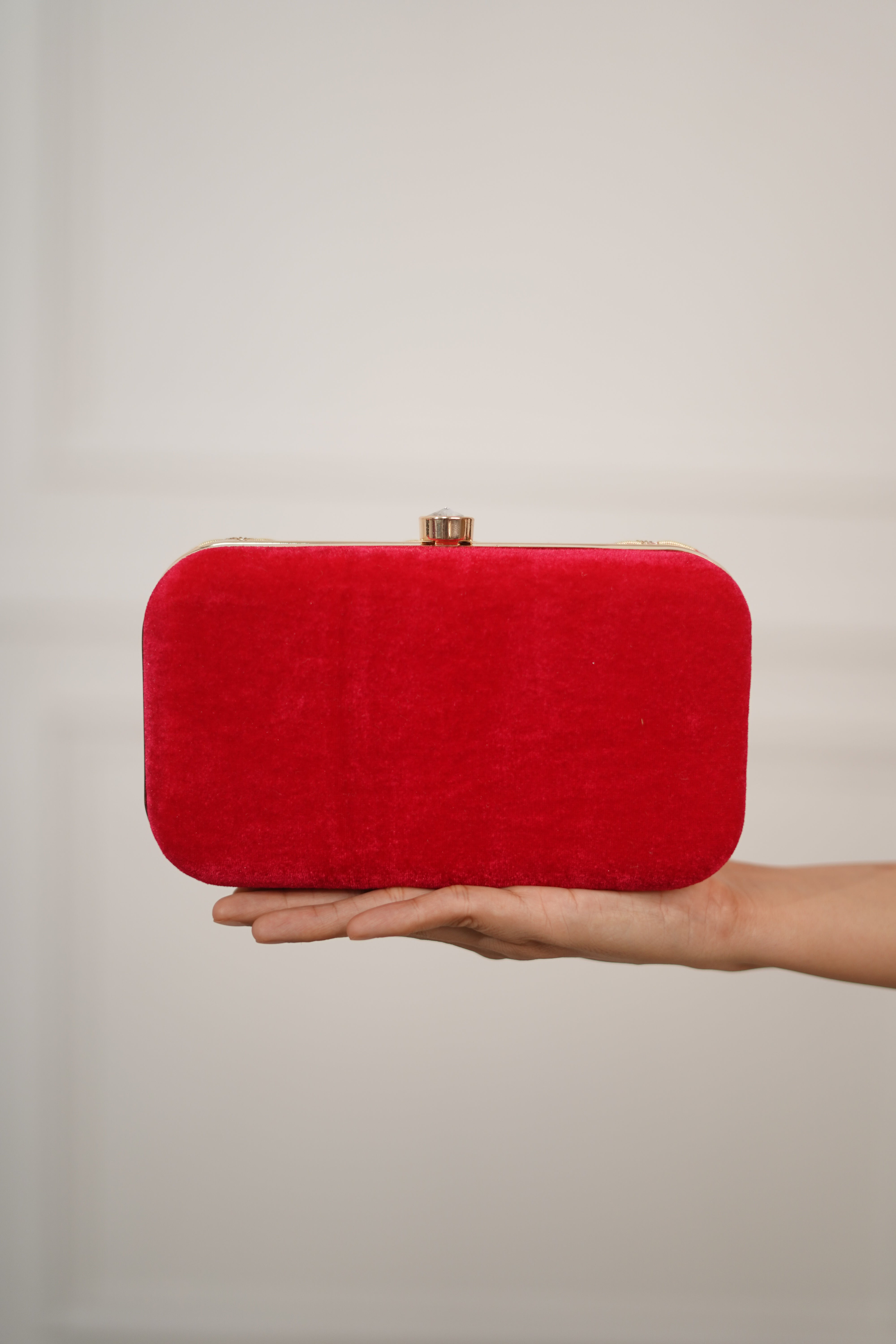 Gulabo Red Velvet Handcrafted Clutch